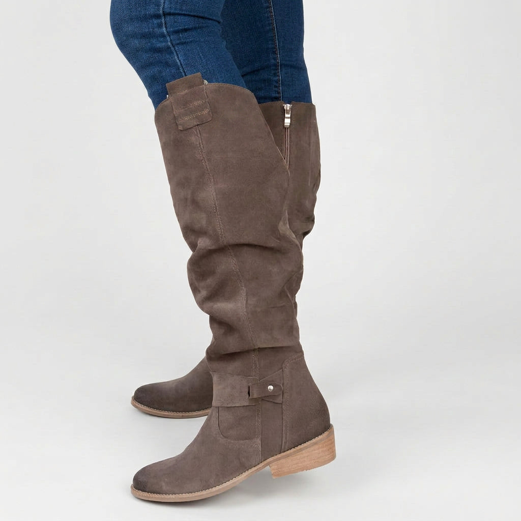 Knee High Boots Women’s Suede-Look Slouch Boots