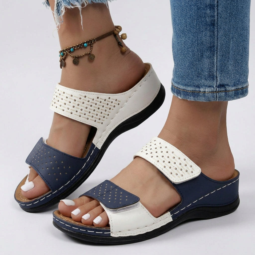 Comfort Slide Sandals Women’s Studded Strap Summer Shoes