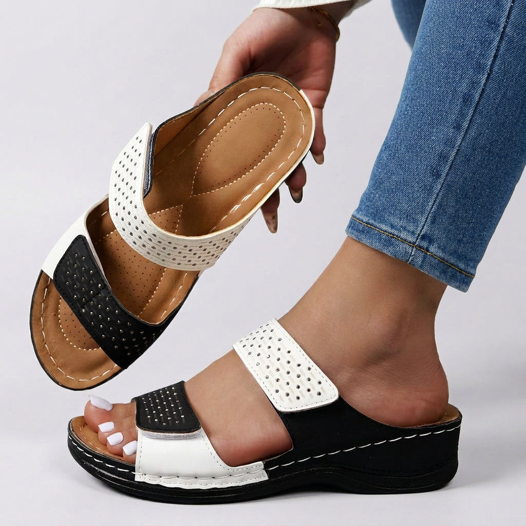 Comfort Slide Sandals Women’s Studded Strap Summer Shoes