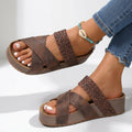 Platform Slide Sandals Women’s Braided Strap Summer Shoes