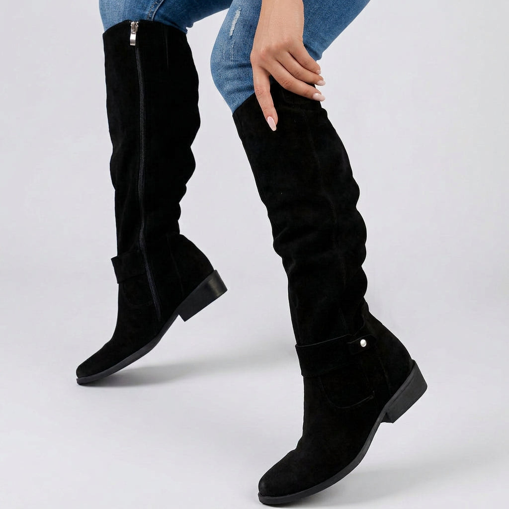 Knee High Boots Women’s Suede-Look Slouch Boots
