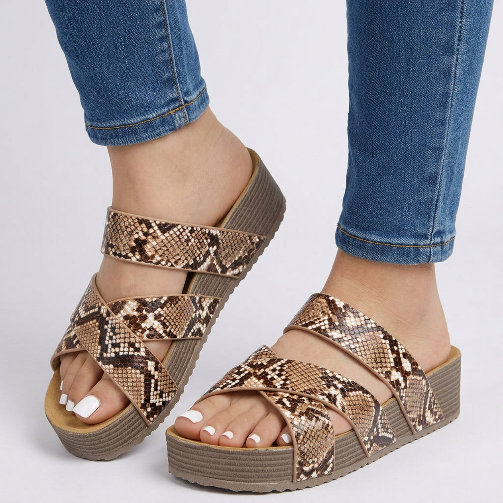 Platform Slide Sandals Women’s Braided Strap Summer Shoes