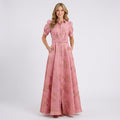 Floral Maxi Shirt Dress Women’s Belted Puff Sleeve Occasion Dress