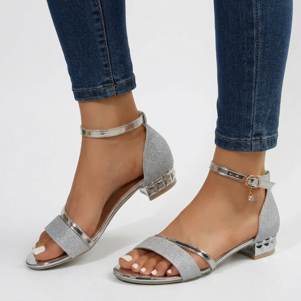 Low Heel Sandals Women’s Ankle Strap Occasion Shoes