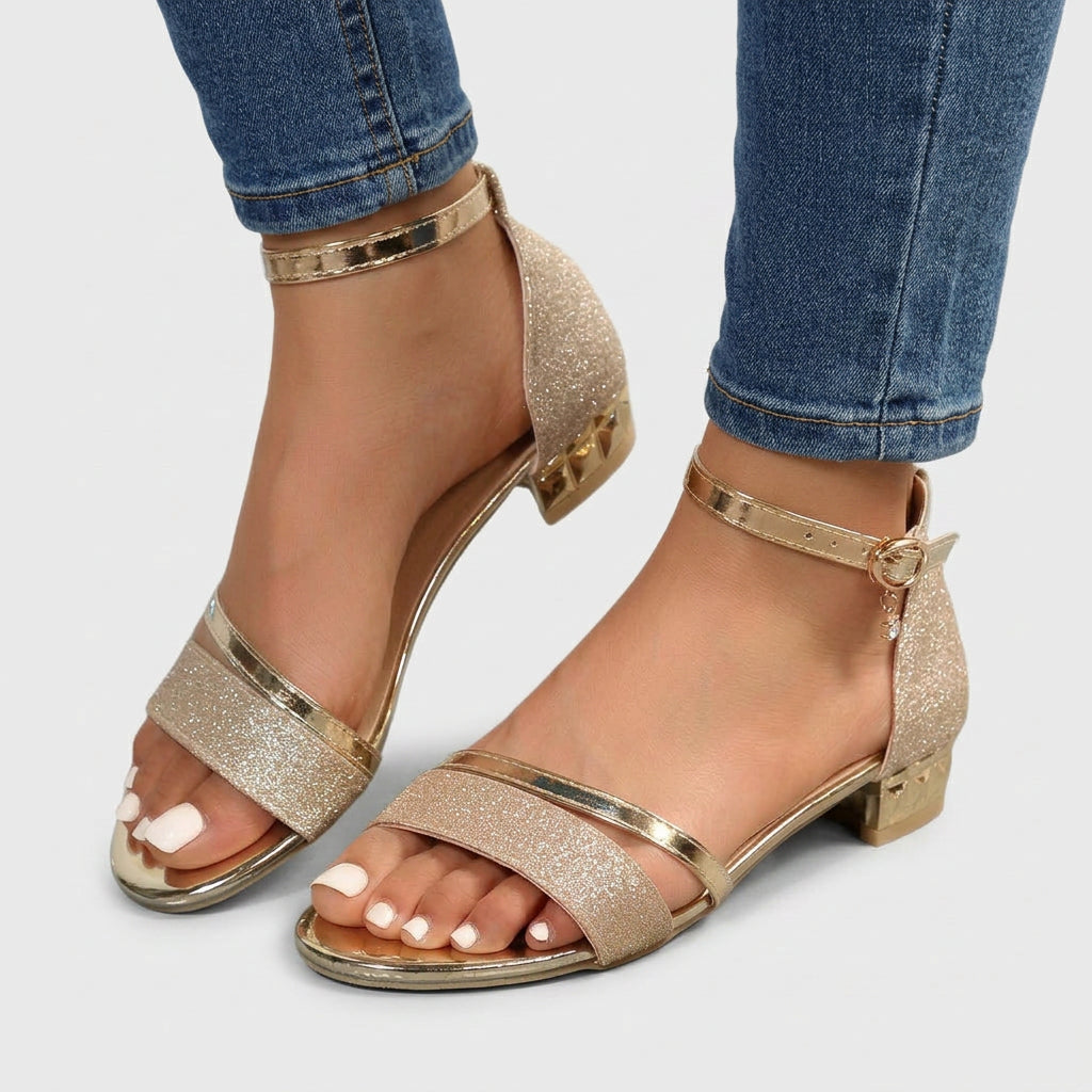Low Heel Sandals Women’s Ankle Strap Occasion Shoes