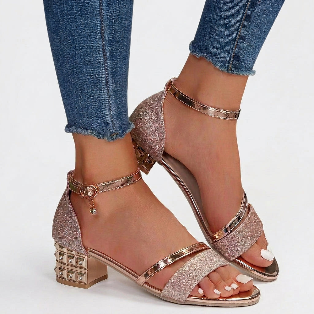 Low Heel Sandals Women’s Ankle Strap Occasion Shoes