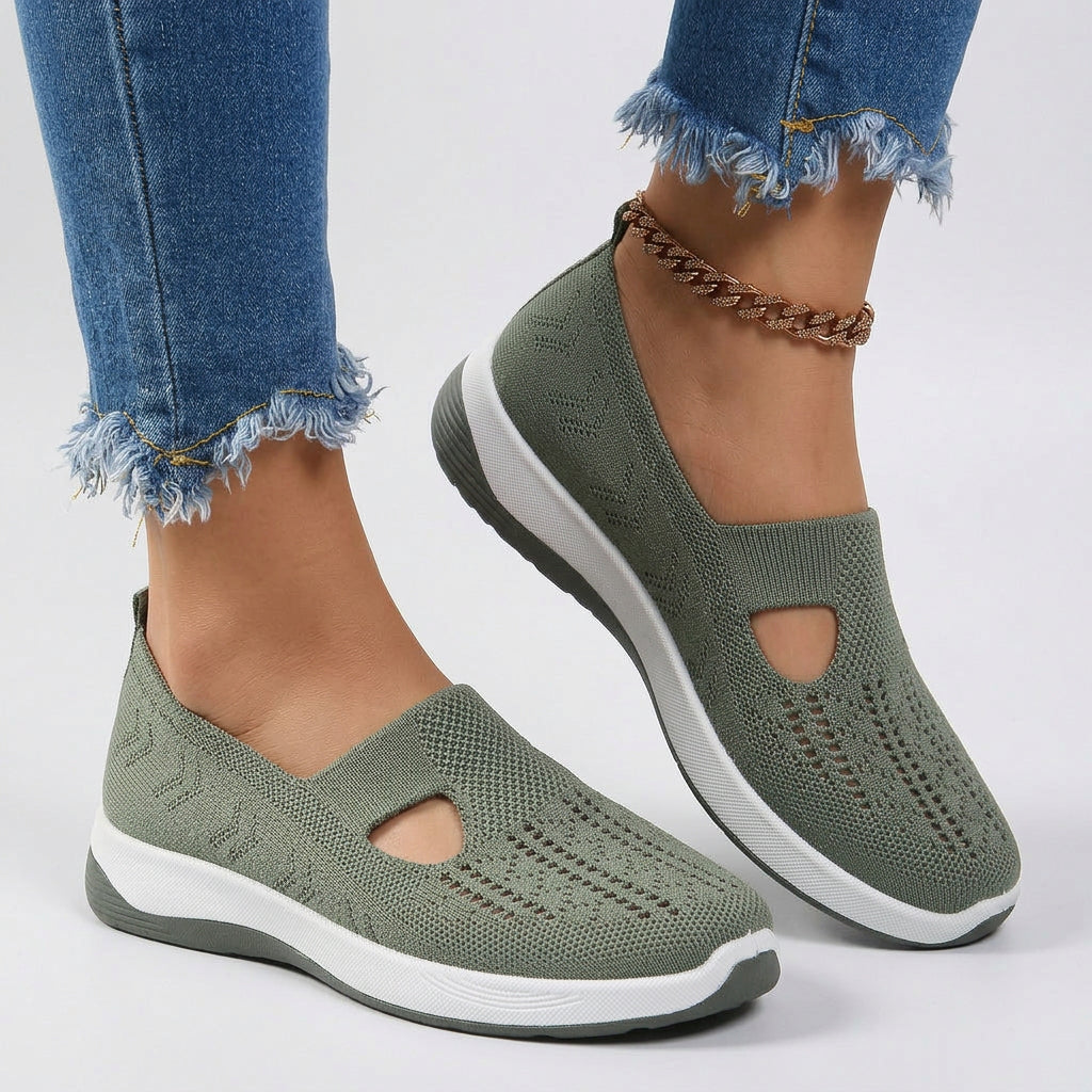 Slip-On Trainers Women’s Knit Comfort Walking Shoes
