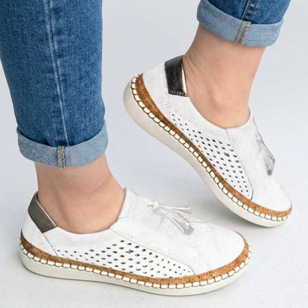Tassel Slip-On Shoes Women’s Perforated Casual Loafers