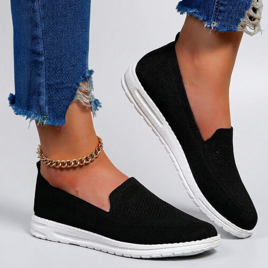 Women’s Slip-On Trainers  Knit Comfort Walking Shoes