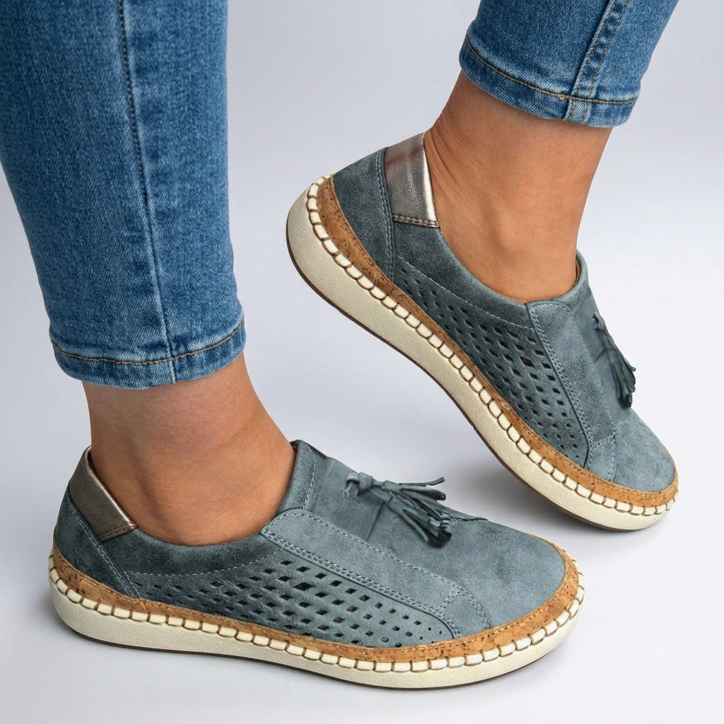 Tassel Slip-On Shoes Women’s Perforated Casual Loafers