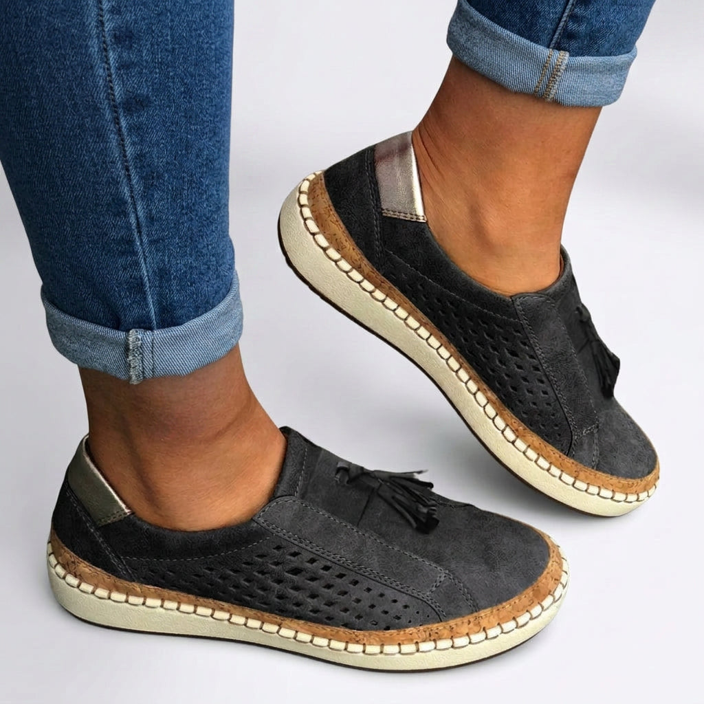 Tassel Slip-On Shoes Women’s Perforated Casual Loafers