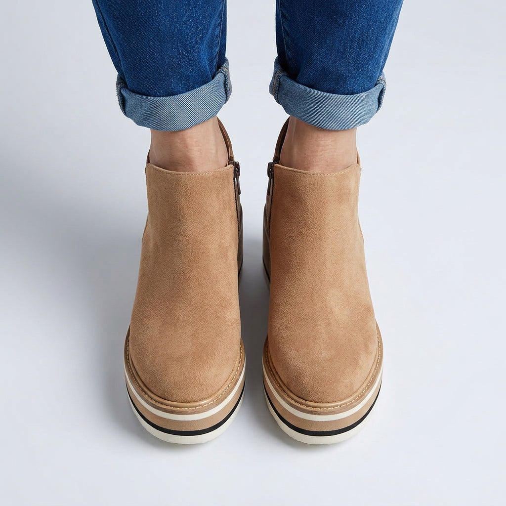 Wedge Ankle Boots Women’s Zip Platform Boots