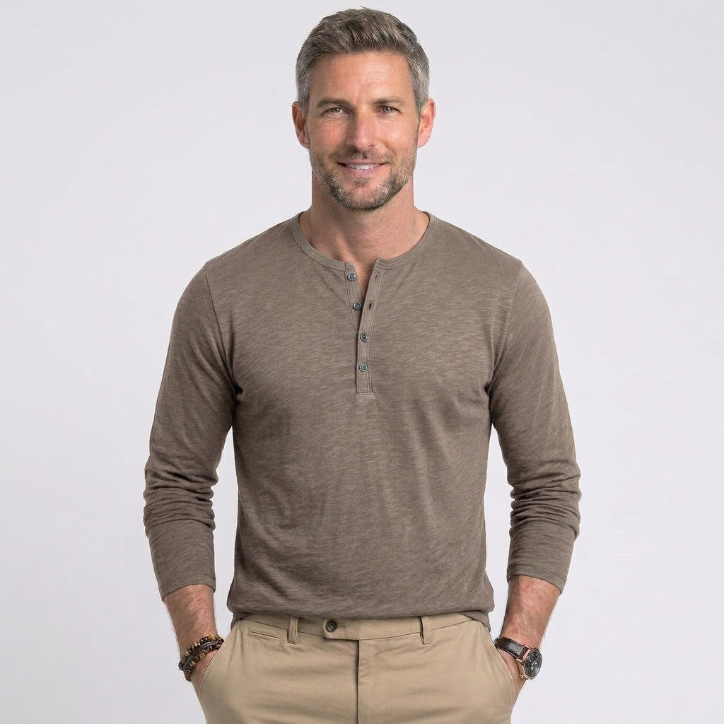 Men’s Long Sleeve Henley Shirt