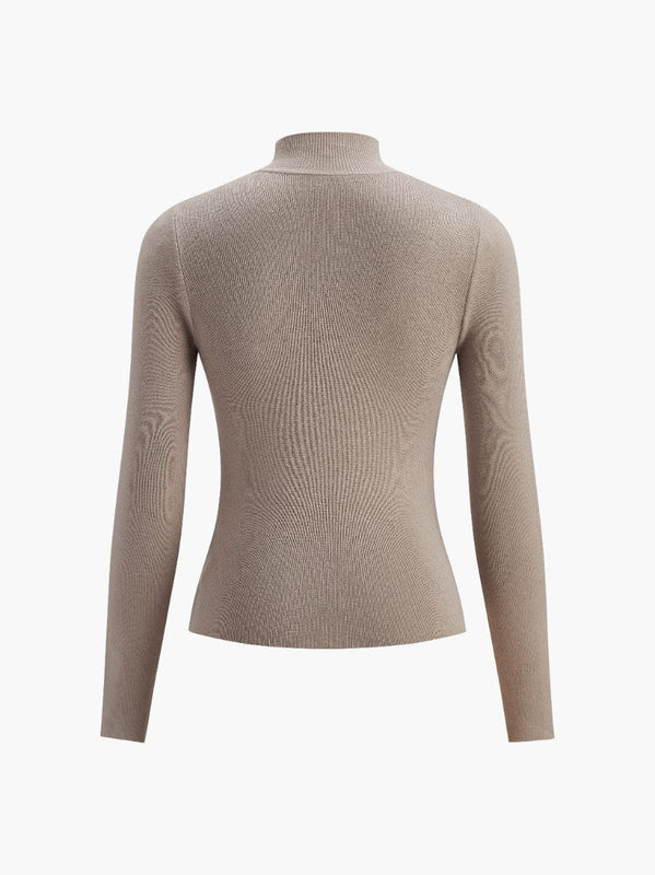 Top – High Neck Long Sleeve Fitted Style
