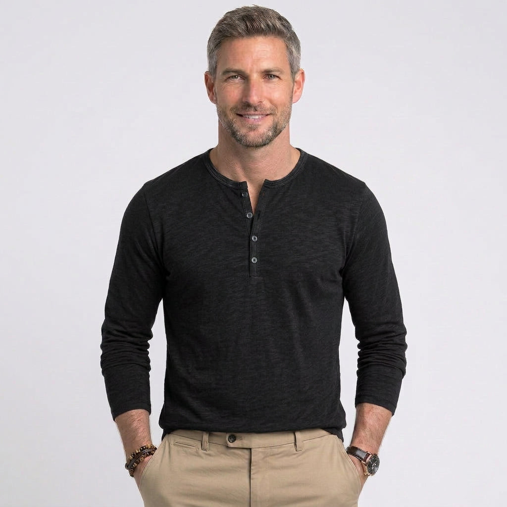 Men’s Long Sleeve Henley Shirt