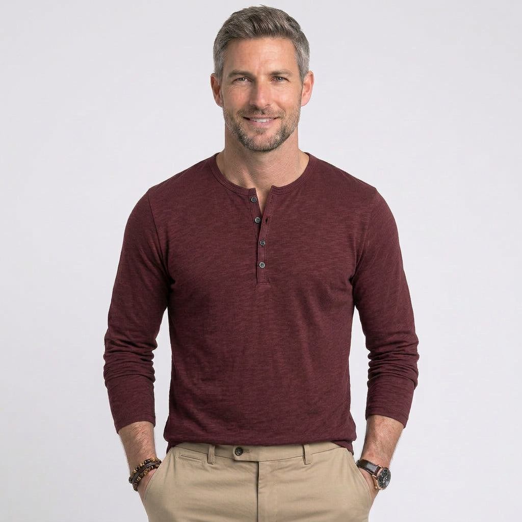 Men’s Long Sleeve Henley Shirt