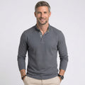Men’s Textured Long Sleeve Polo Shirt
