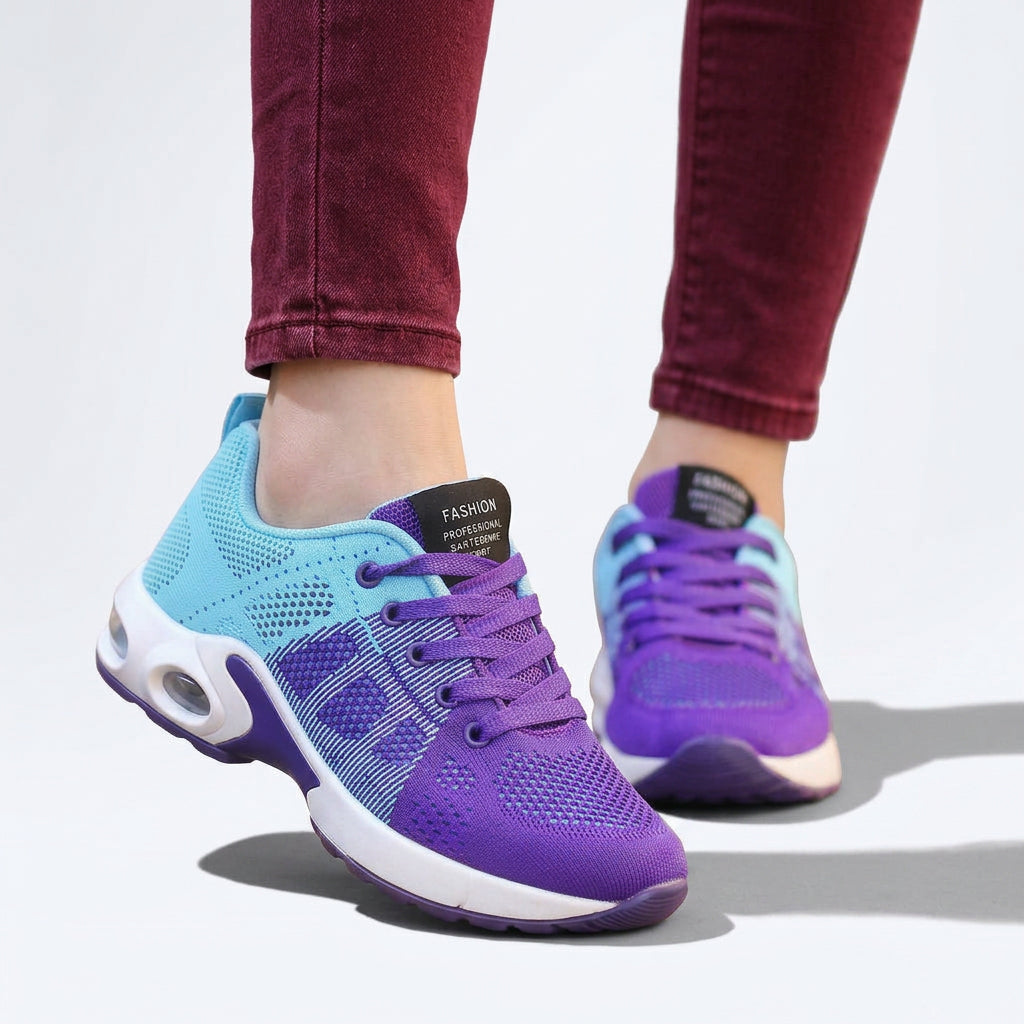 Sneakers – Knit Lace-Up Chunky Sole Style