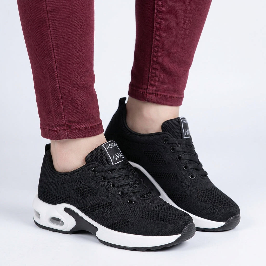 Sneakers – Knit Lace-Up Chunky Sole Style