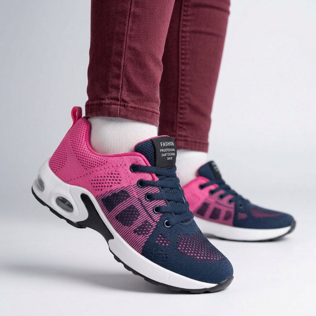 Sneakers – Knit Lace-Up Chunky Sole Style