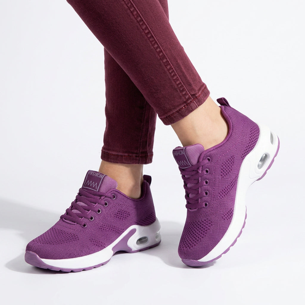 Sneakers – Knit Lace-Up Chunky Sole Style