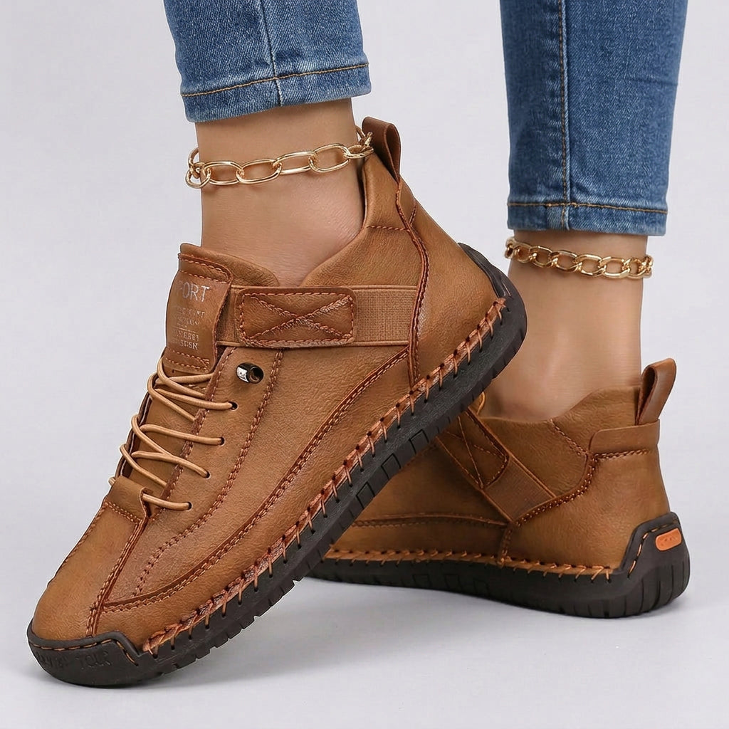 Lace Up Trainers – Stitch Detail Casual Style