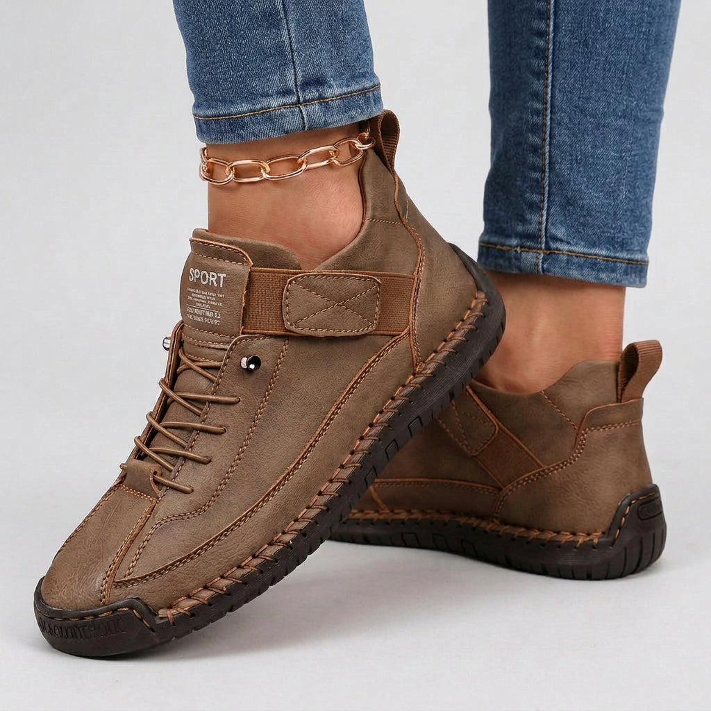 Lace Up Trainers – Stitch Detail Casual Style