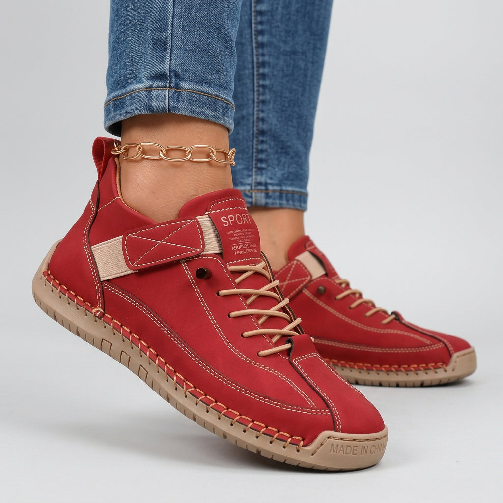 Lace Up Trainers – Stitch Detail Casual Style