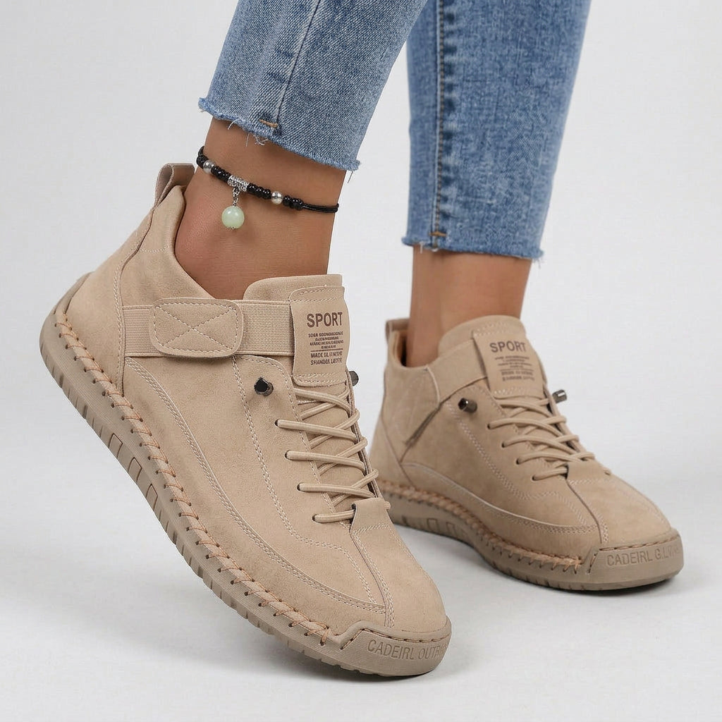 Lace Up Trainers – Stitch Detail Casual Style