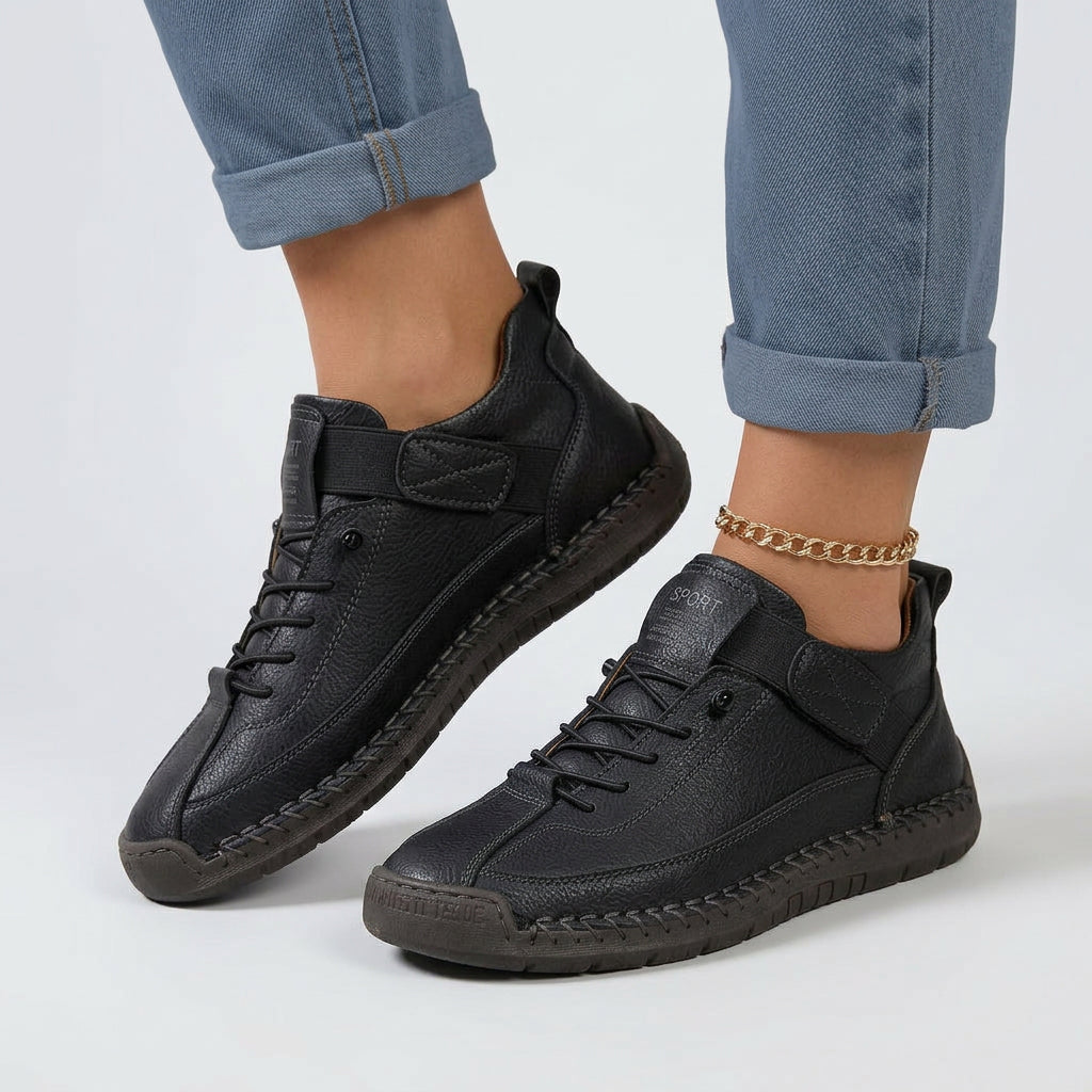 Lace Up Trainers – Stitch Detail Casual Style