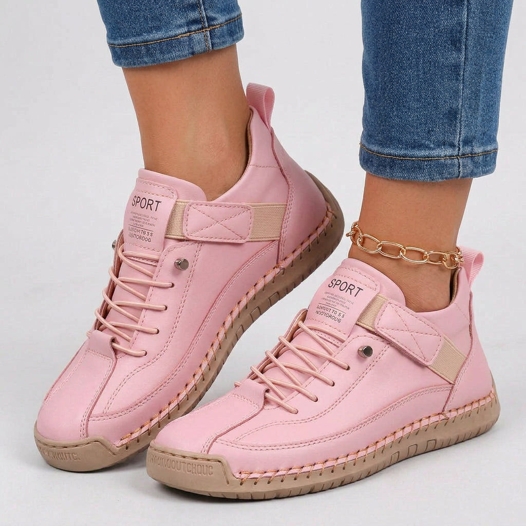 Lace Up Trainers – Stitch Detail Casual Style