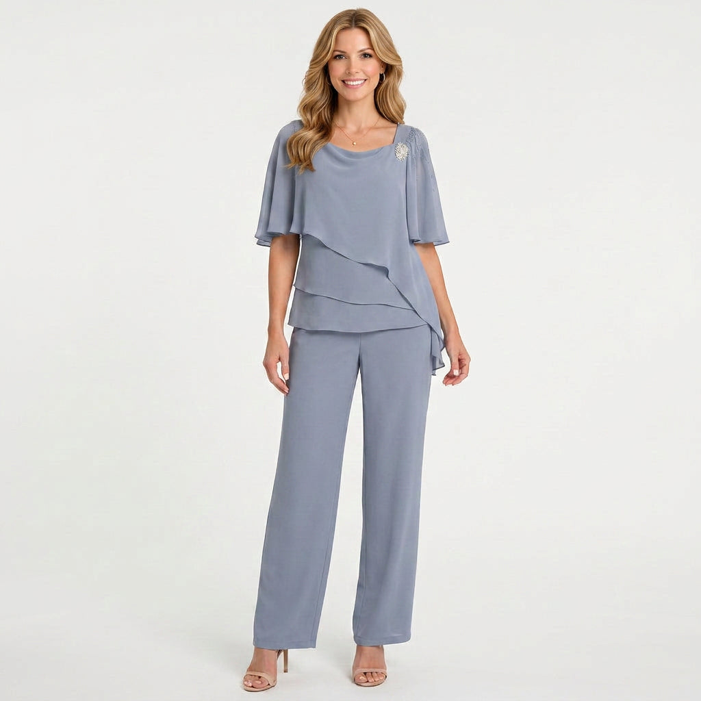 Layered Top Co-Ord Set – Wide Leg Occasion Style