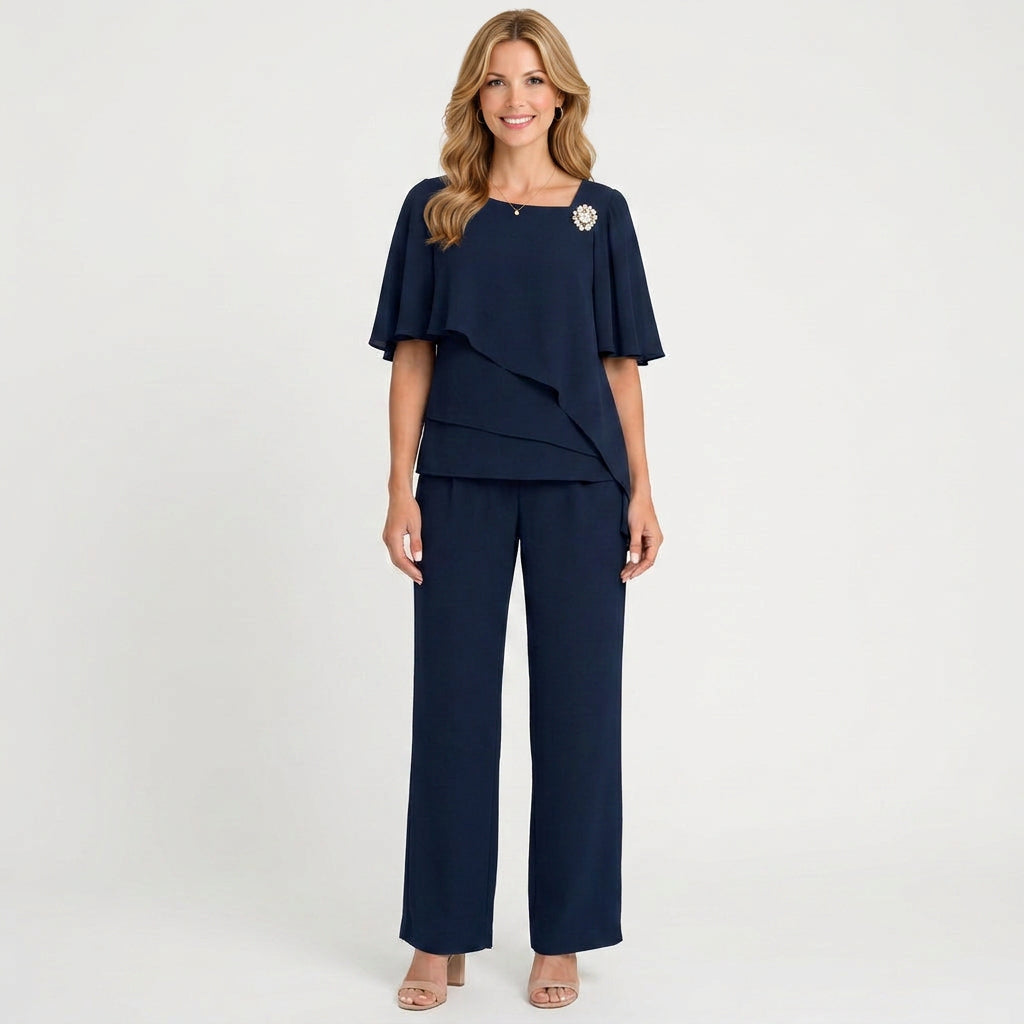 Layered Top Co-Ord Set – Wide Leg Occasion Style