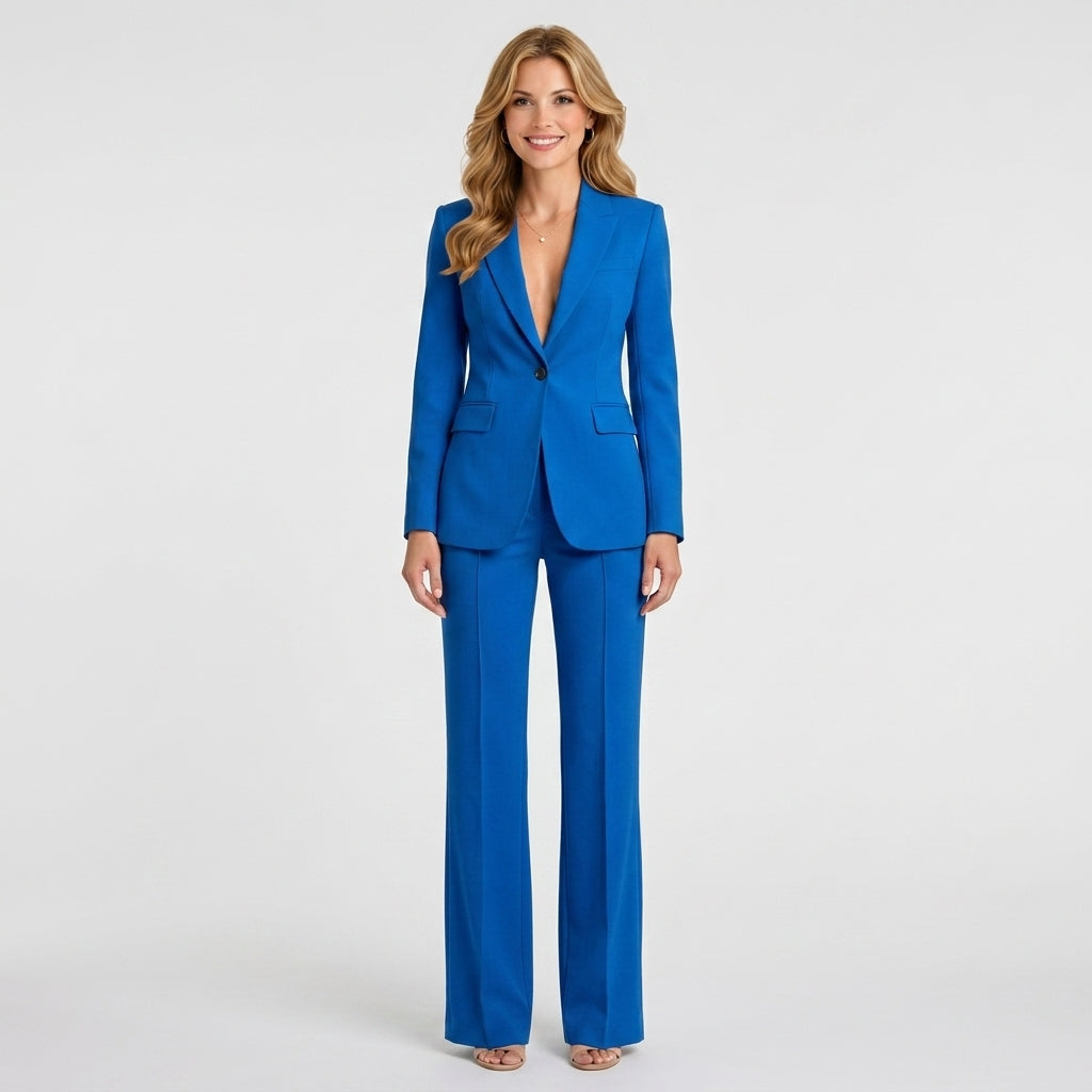 Tailored Blazer Co-Ord Set – Single Button Wide Leg Style