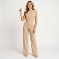 High Neck Jumpsuit – Sleeveless Wide Leg Style