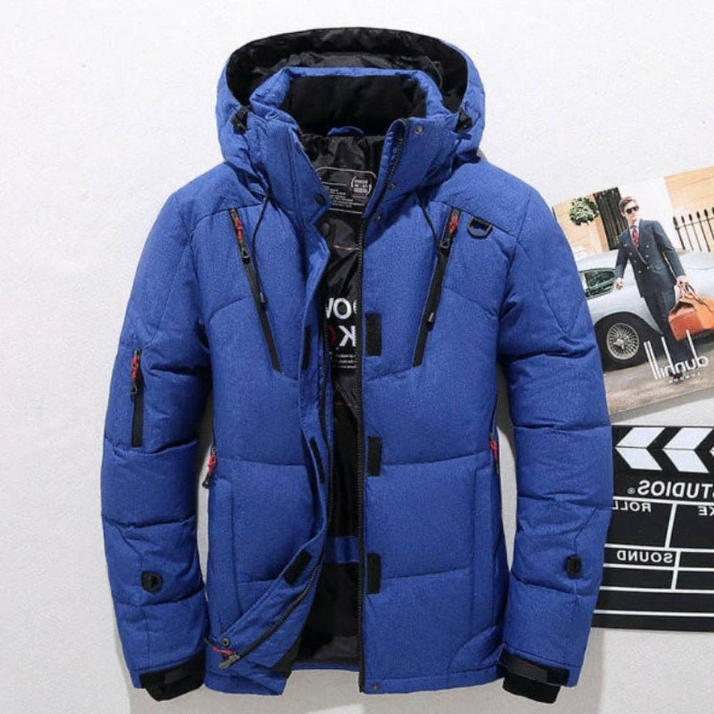 Veste d'hiver matelassée à capuche pour homme avec poches zippées