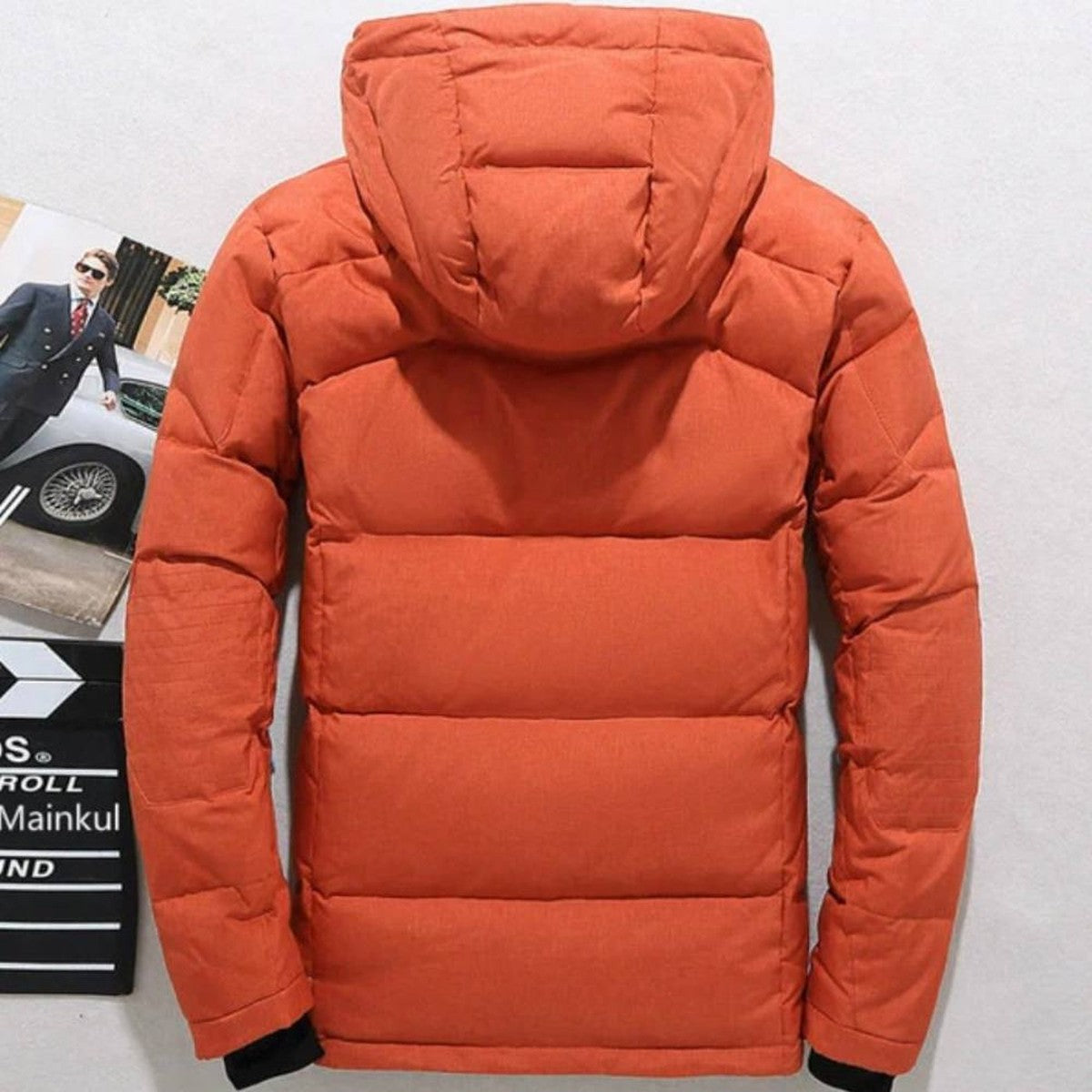 Veste d'hiver matelassée à capuche pour homme avec poches zippées