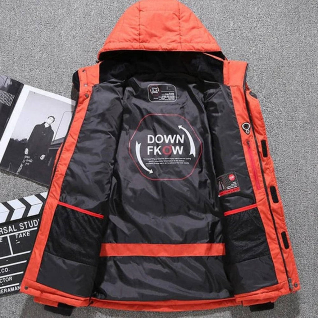 Veste d'hiver matelassée à capuche pour homme avec poches zippées