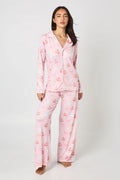 Women's Ghost and Pumpkin Print Pyjama Set with Bows