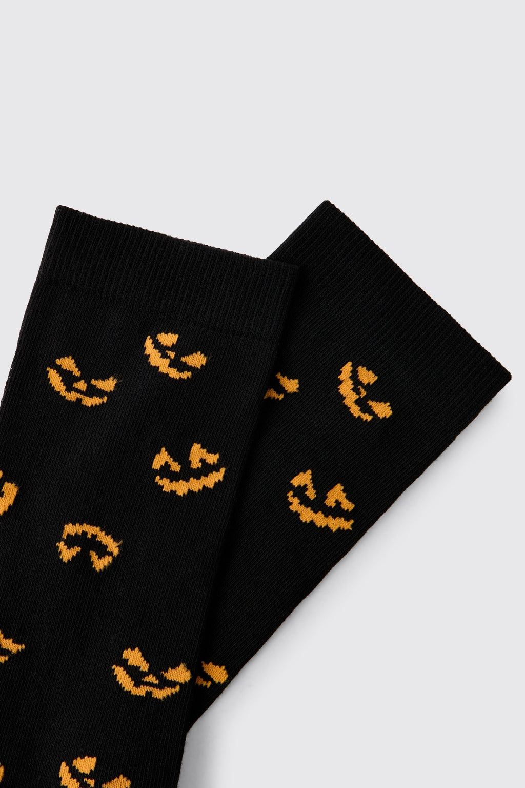 Women's Halloween Pumpkin Face Print Crew Socks