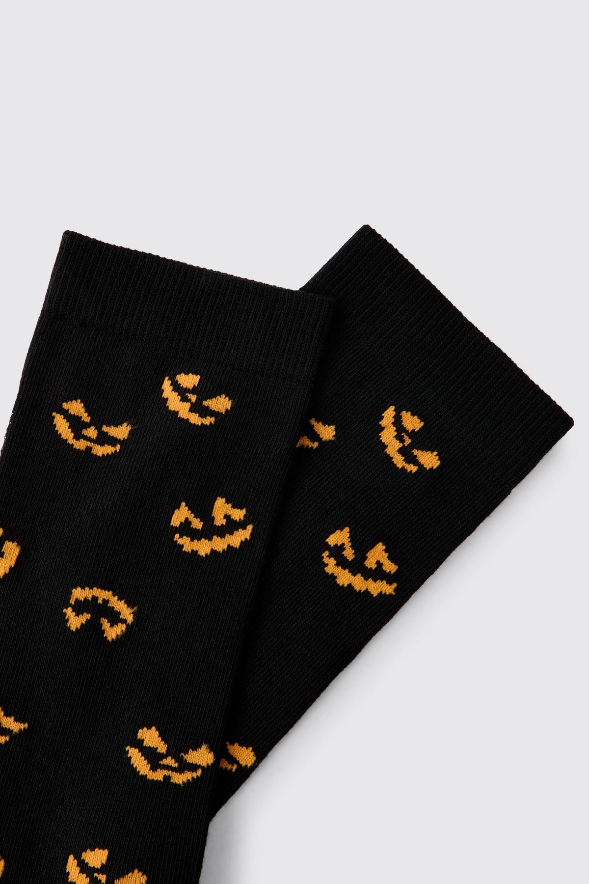 Women's Halloween Pumpkin Face Print Crew Socks