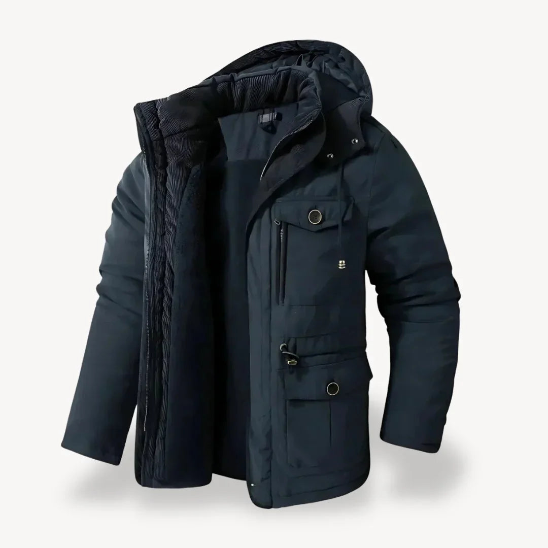 Men's Hooded Military Utility Parka Jacket