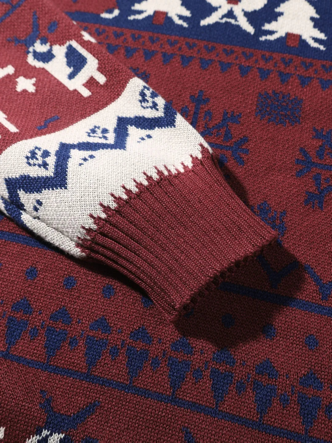 Men's Reindeer Fair Isle Hooded Christmas Jumper