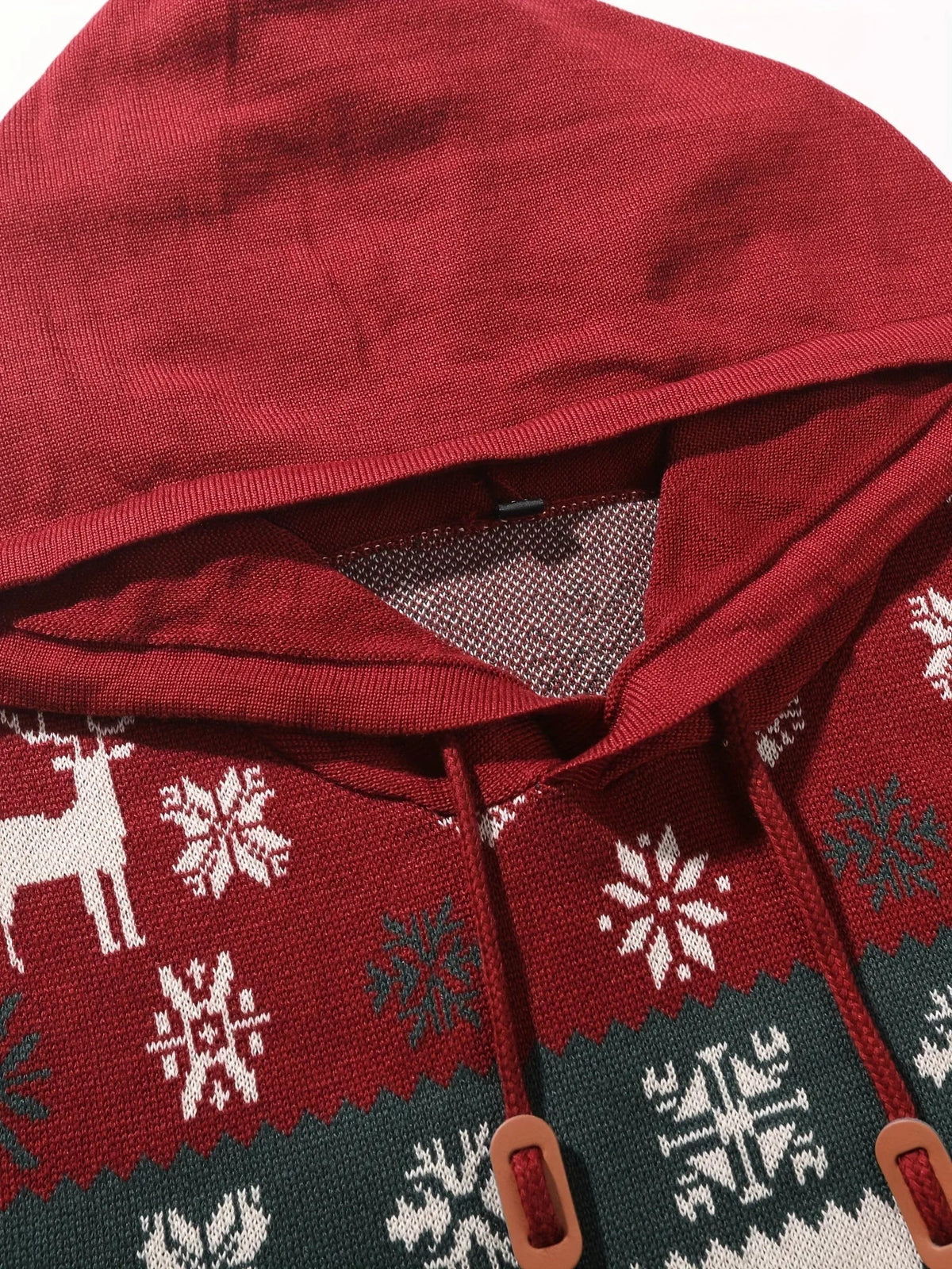 Men's Reindeer Fair Isle Hooded Christmas Jumper