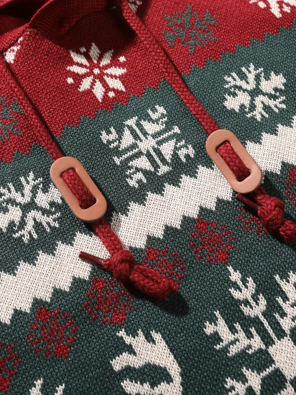 Men's Reindeer Fair Isle Hooded Christmas Jumper