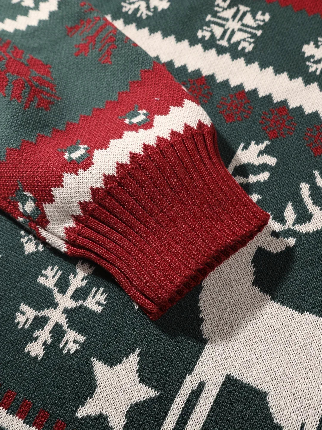 Men's Reindeer Fair Isle Hooded Christmas Jumper