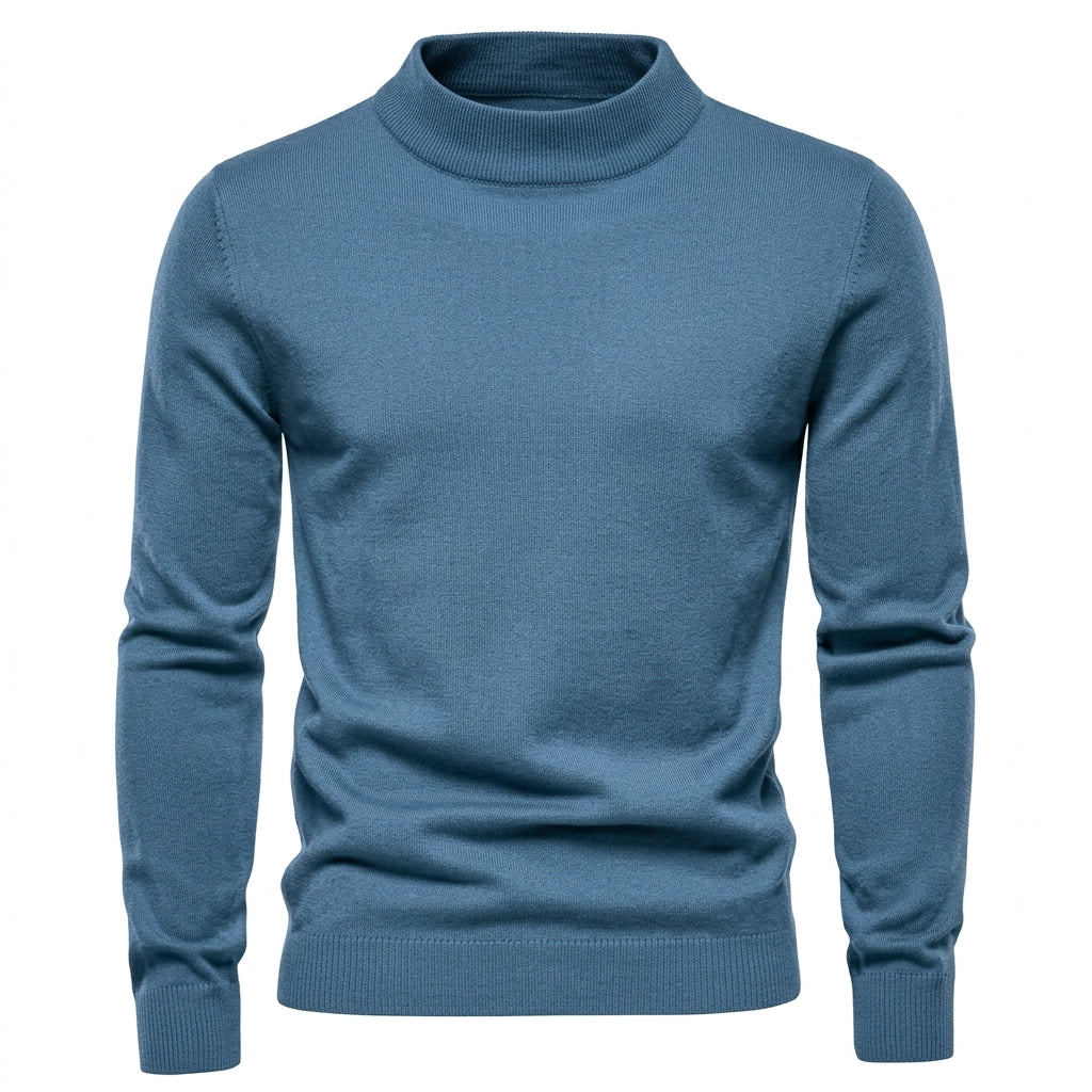 Men’s Slim Fit Fine Knit Mock Neck Sweater