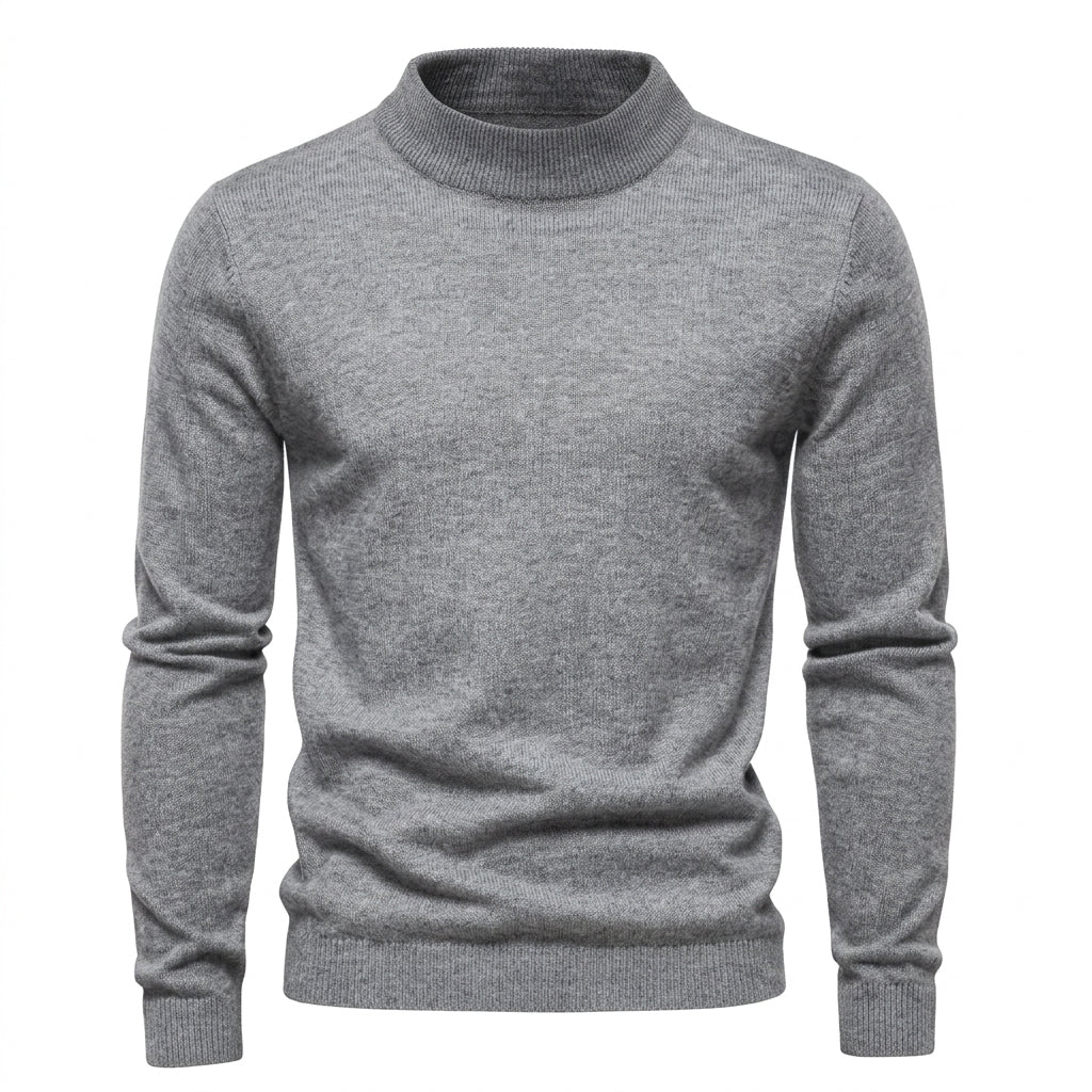 Men’s Slim Fit Fine Knit Mock Neck Sweater