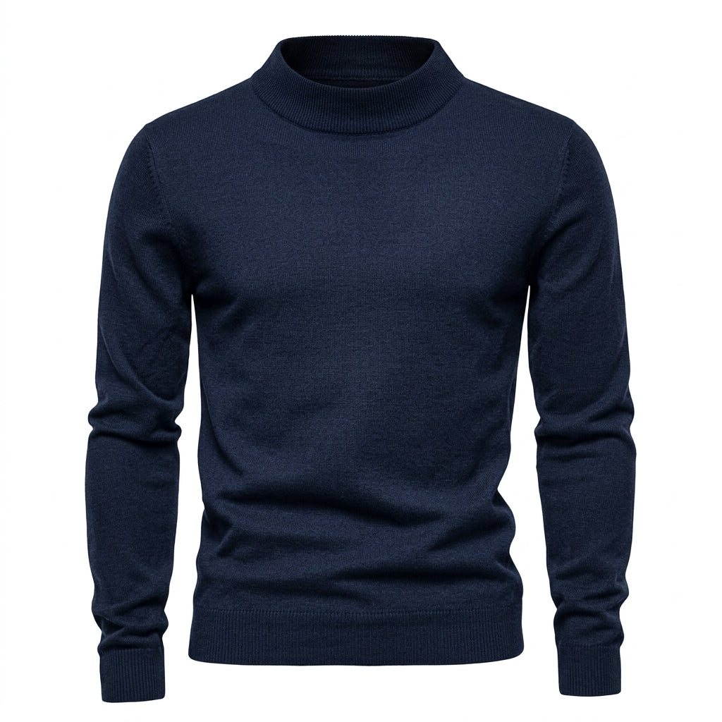Men’s Slim Fit Fine Knit Mock Neck Sweater