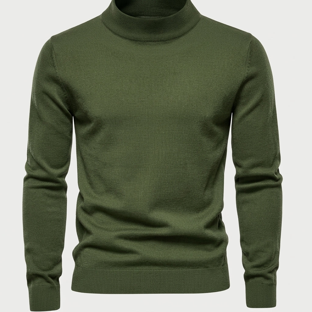 Men’s Slim Fit Fine Knit Mock Neck Sweater